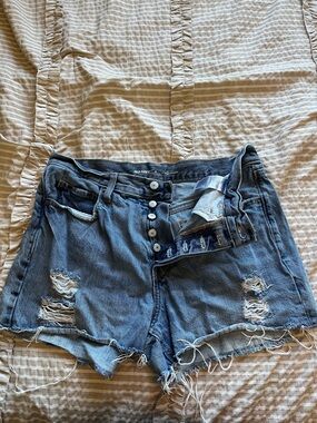 Old Navy Ripped Button-Fly Denim Shorts in Blue
